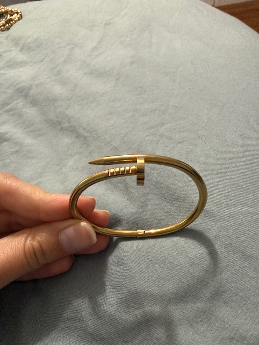 Gold Nail Bangle Bracelet
